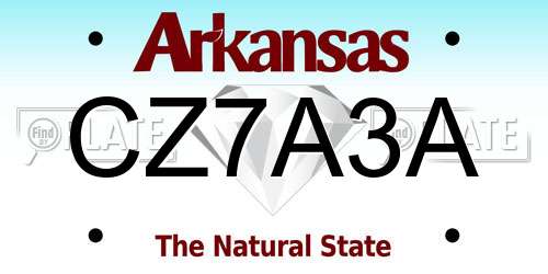CZ7A3A Arkansas License Plate