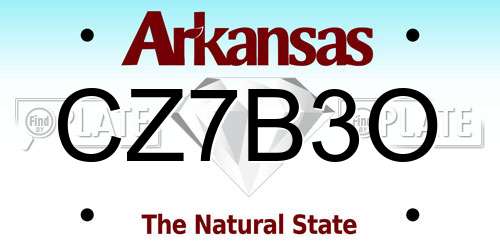 CZ7B3O Arkansas License Plate