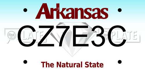 CZ7E3C Arkansas License Plate