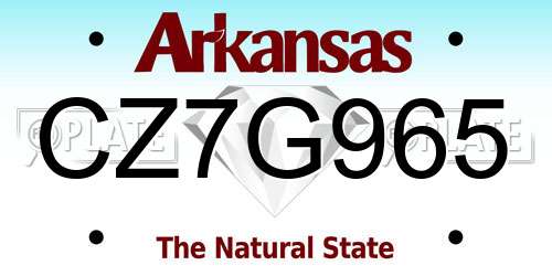 CZ7G965 Arkansas License Plate