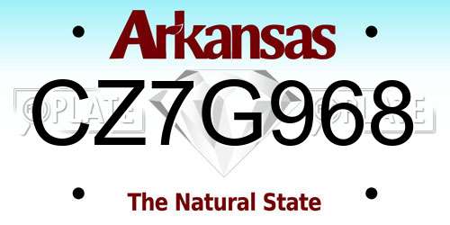 CZ7G968 Arkansas License Plate