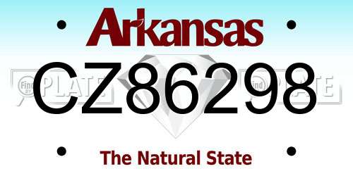 CZ86298 Arkansas License Plate