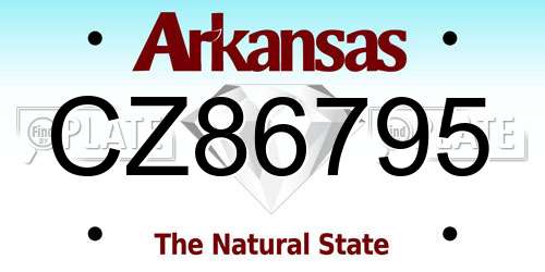 CZ86795 Arkansas License Plate