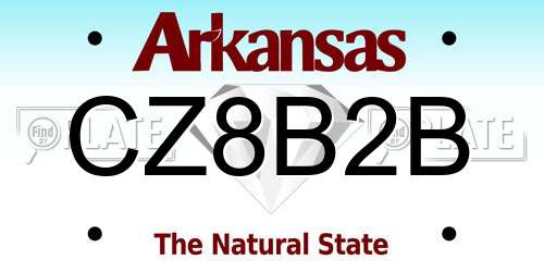 CZ8B2B Arkansas License Plate