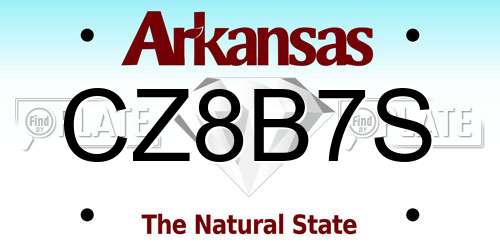 CZ8B7S Arkansas License Plate
