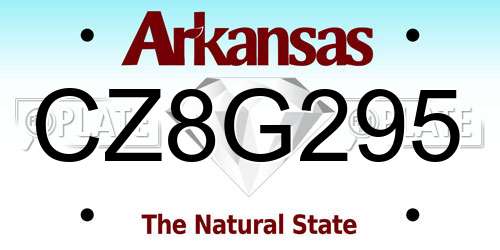 CZ8G295 Arkansas License Plate