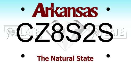 CZ8S2S Arkansas License Plate