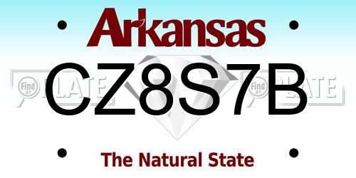 CZ8S7B Arkansas License Plate