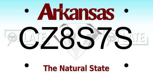 CZ8S7S Arkansas License Plate