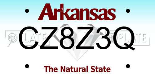 CZ8Z3Q Arkansas License Plate
