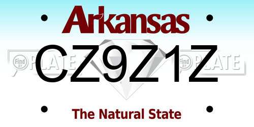 CZ9Z1Z Arkansas License Plate