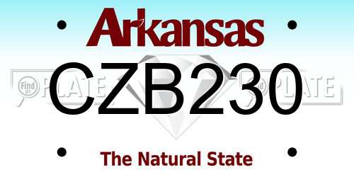 CZB230 Arkansas License Plate