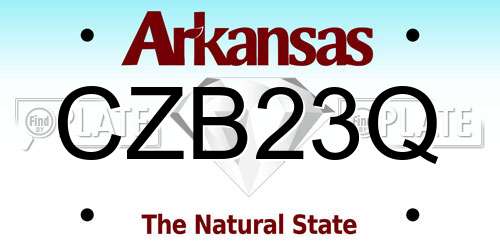 CZB23Q Arkansas License Plate