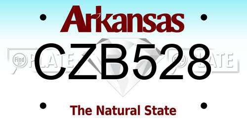 CZB528 Arkansas License Plate