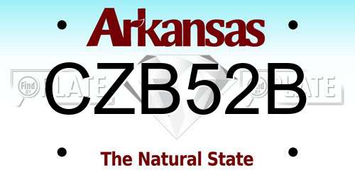 CZB52B Arkansas License Plate