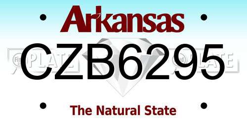 CZB6295 Arkansas License Plate