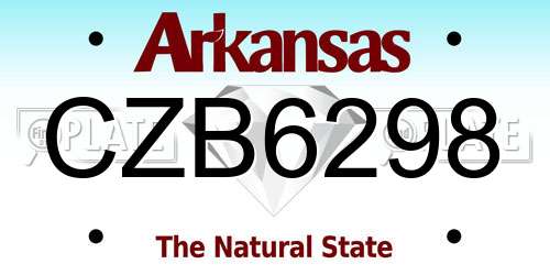 CZB6298 Arkansas License Plate