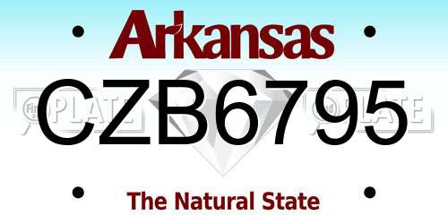 CZB6795 Arkansas License Plate