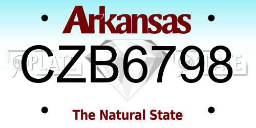 CZB6798 Arkansas License Plate
