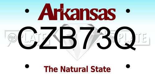 CZB73Q Arkansas License Plate