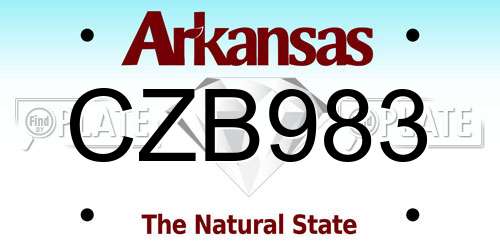 CZB983 Arkansas License Plate
