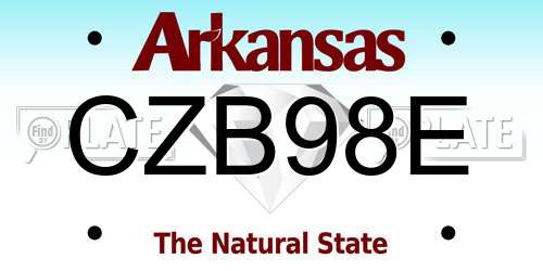 CZB98E Arkansas License Plate