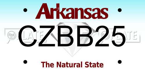 CZBB25 Arkansas License Plate