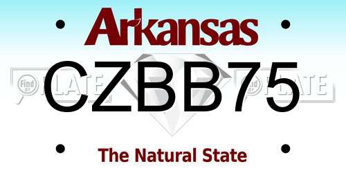 CZBB75 Arkansas License Plate
