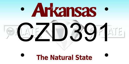 CZD391 Arkansas License Plate
