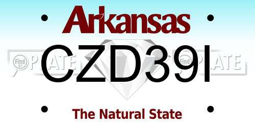CZD39I Arkansas License Plate