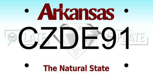 CZDE91 Arkansas License Plate