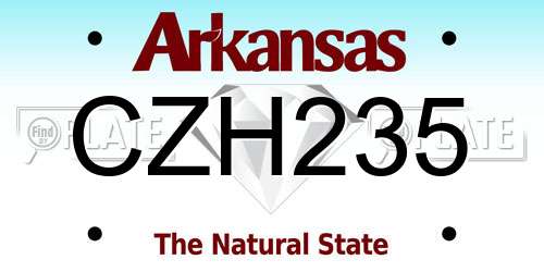 CZH235 Arkansas License Plate