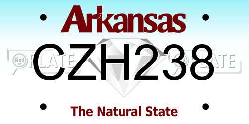 CZH238 Arkansas License Plate