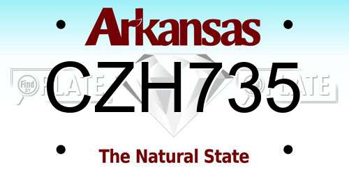 CZH735 Arkansas License Plate
