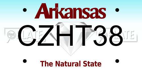 CZHT38 Arkansas License Plate