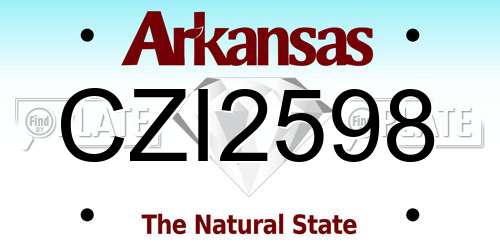 CZI2598 Arkansas License Plate