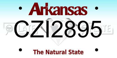 CZI2895 Arkansas License Plate