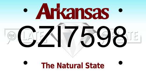 CZI7598 Arkansas License Plate