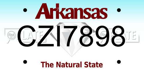 CZI7898 Arkansas License Plate