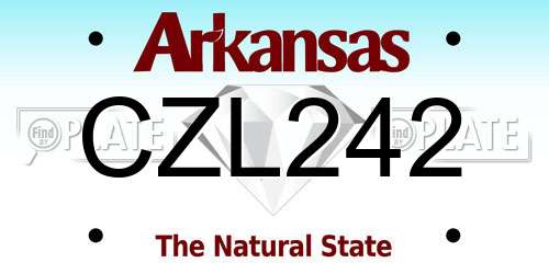 CZL242 Arkansas License Plate