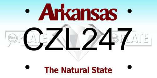 CZL247 Arkansas License Plate