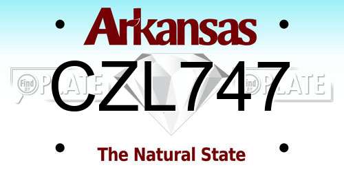 CZL747 Arkansas License Plate