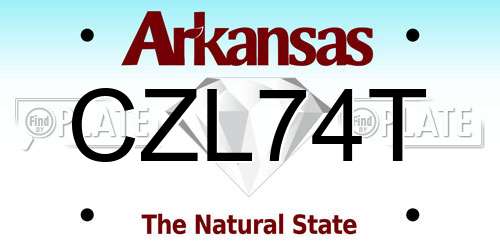 CZL74T Arkansas License Plate