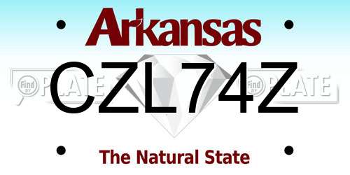 CZL74Z Arkansas License Plate