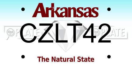 CZLT42 Arkansas License Plate