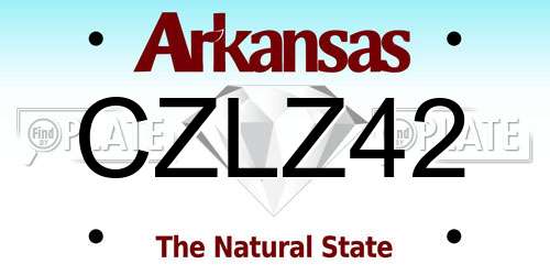 CZLZ42 Arkansas License Plate