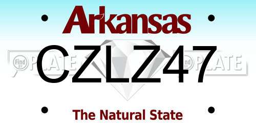 CZLZ47 Arkansas License Plate