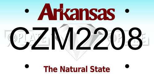 CZM2208 Arkansas License Plate