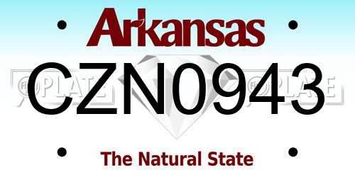 CZN0943 Arkansas License Plate
