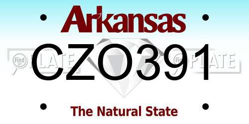 CZO391 Arkansas License Plate